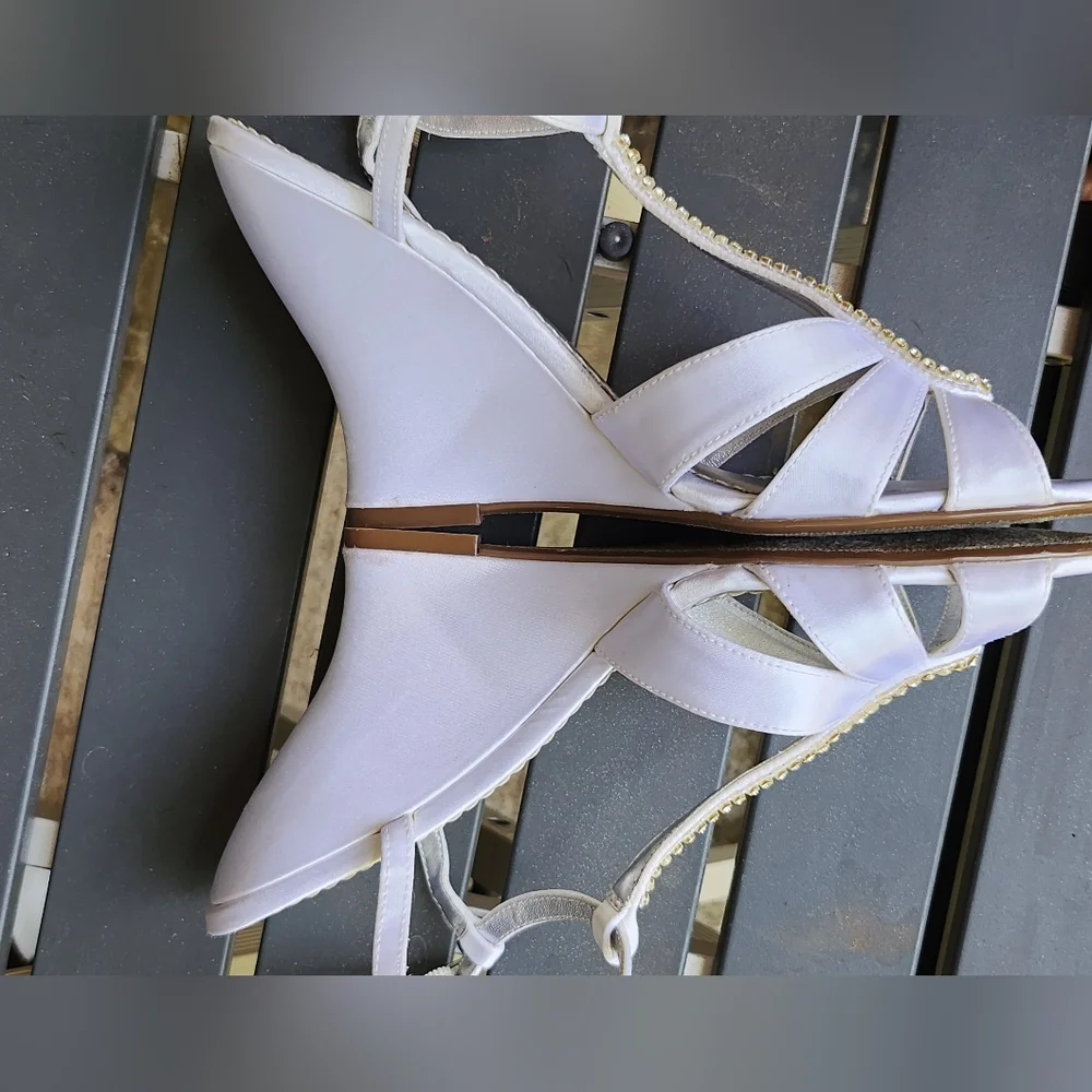 MIichelangelo White/Ivory Willow Wedges From David's Bridal
